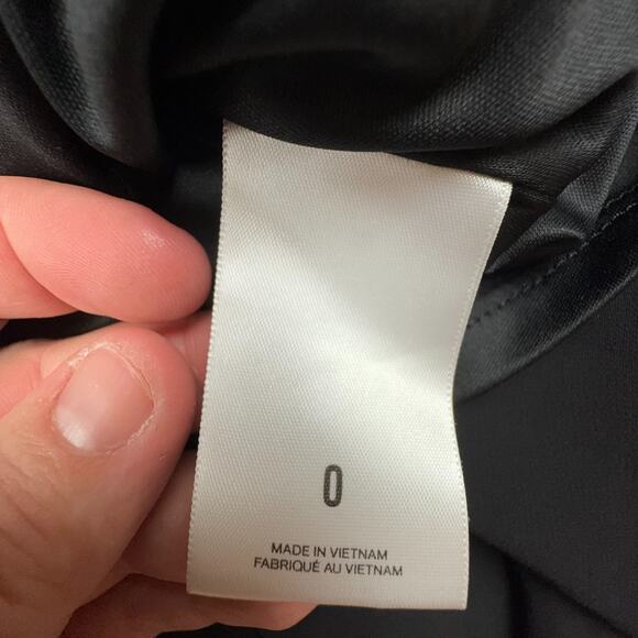 Express Chiffon Mesh Inset Mini Dress Black 0 Long Sleeve High Neck Goth Romance - Picture 8 of 9